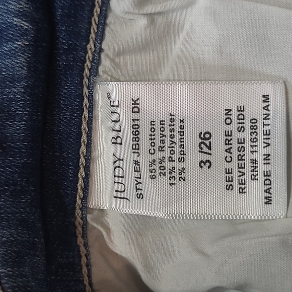 Judy Blue Jeans Women's sz 3/26 Straight Fit Mid Rise Denim Jeans - Picture 9 of 15